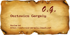 Osztovics Gergely névjegykártya